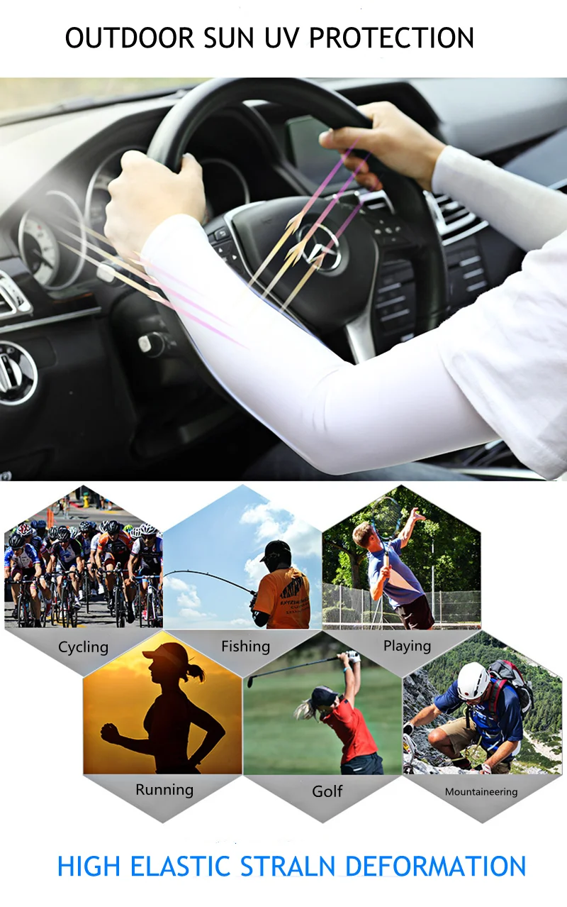Breathable Quick Dry Oversleeve Women Cycling Arm Warmers Bicycle Covers Cuff UV Protection Men Running Sports Climb Arm Sleeves