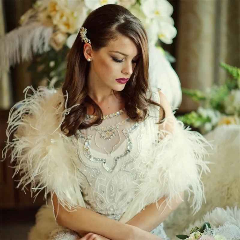 YY-tesco 2 Meters fluffy ostrich feather boa skirt Costumes/Trim for Party/Shawl/Craft rose feather boa in wedding decorations
