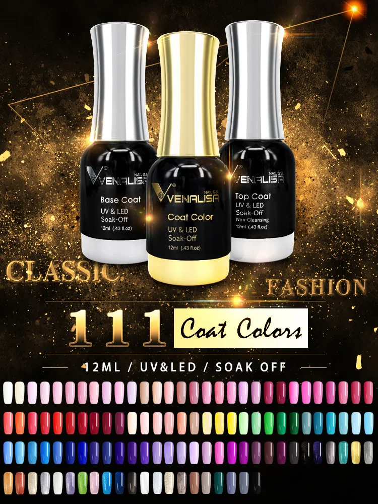 Venalisa TPO FREE Tempered Top Coat Nail Paint Gel Platinum Gel Polish Nail Soak Off UV LED Gel Polish Nail Lacquer Varnishes