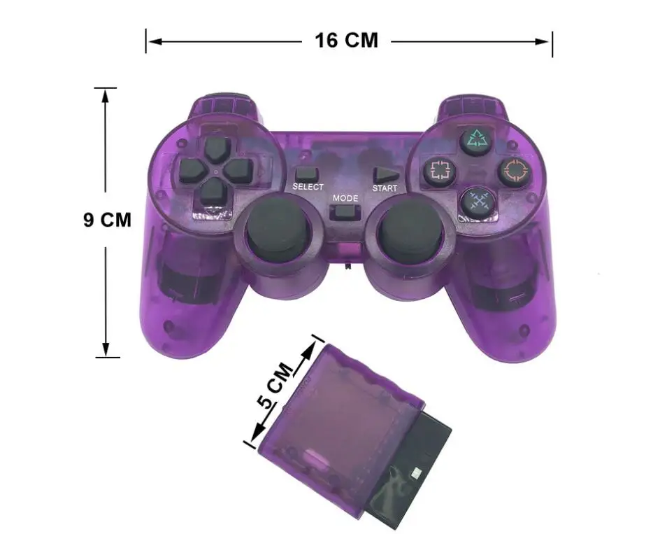 Transparent Color Bluetooth Wireless Gamepad Controller For PS2 2.4G Vibration Controle Compatible with Plastation 2 Joystick