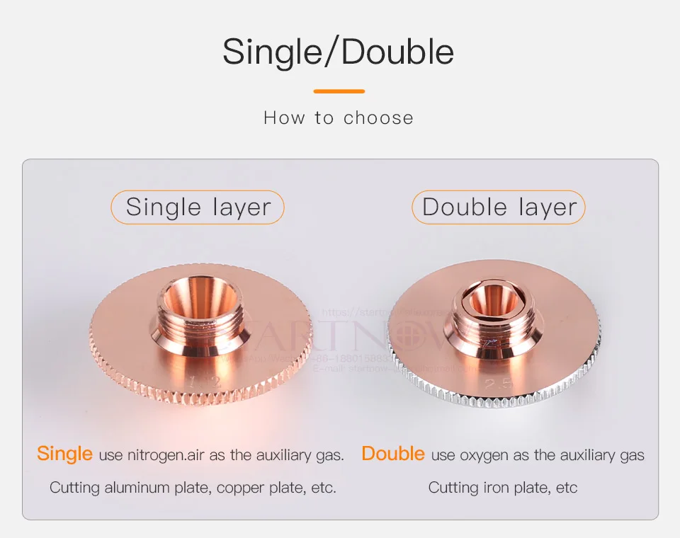Startnow Laser Cutting Nozzle Single Double Layer For Precitec WSX Raytools CNC Fiber Laser Head Nozzle Cutting Welding Machine
