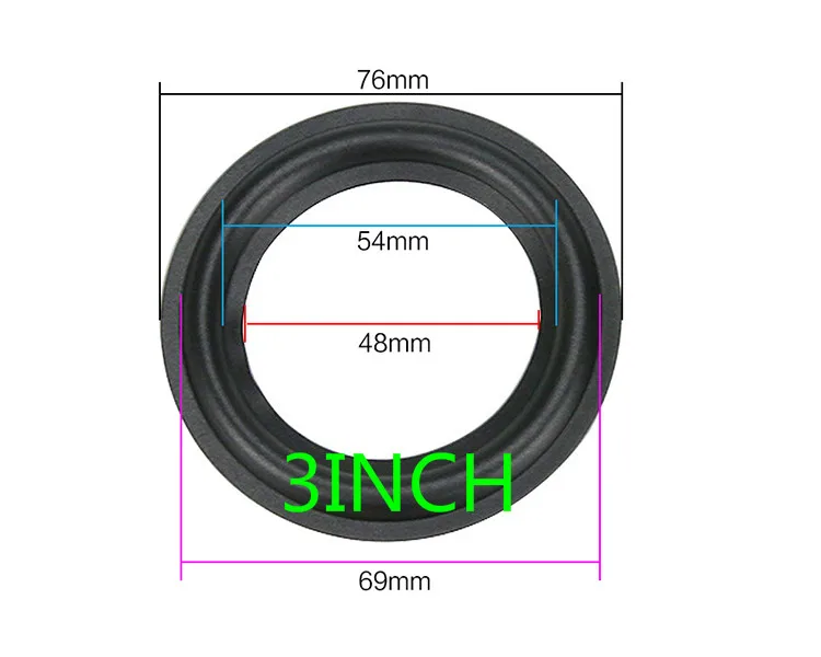 New size Speaker Rubber Surround Suspension Repair Accessories for 2 inch 2.5inch 3.5 inch 4inch 4.5 inch 5.25 inch 6.5inch 8"