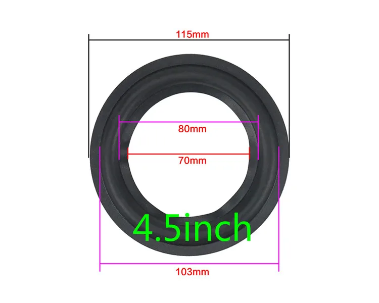New size Speaker Rubber Surround Suspension Repair Accessories for 2 inch 2.5inch 3.5 inch 4inch 4.5 inch 5.25 inch 6.5inch 8"
