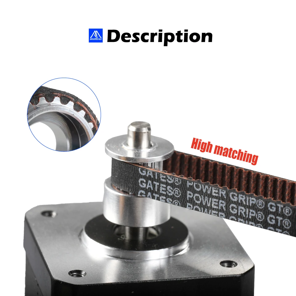 Mellow 3D Printer GT2 Open Timing Belt Pulley 20 Teeth Bore 5mm for Width 6mm/9mm/10mm/12mm GT2 Synchronous Belt 2GT 20Teeth 20T