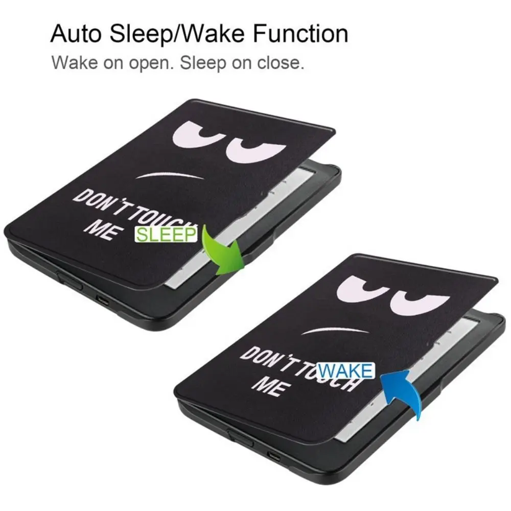 Auto Sleep/Wake 6 inch E-book Reader Case Shockproof Ultra Slim Funda Soft PU Leather Smart Folio Cover for KoBo Clara HD 2018