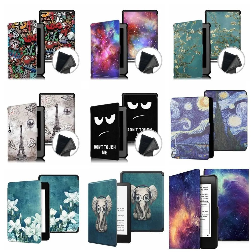 Auto Sleep/Wake 6 inch E-book Reader Case Shockproof Ultra Slim Funda Soft PU Leather Smart Folio Cover for KoBo Clara HD 2018