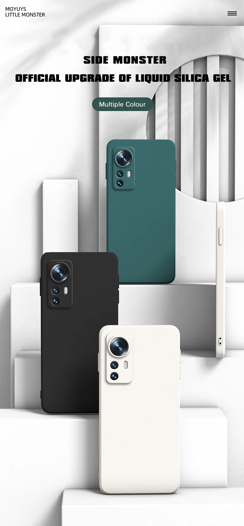 Luxury Cover for Xiaomi Mi 12 12S 12T Pro 12X Ultra Soft Square Liquid Silicone Mi 12 lite 5G Thin Lens Protection Square Case