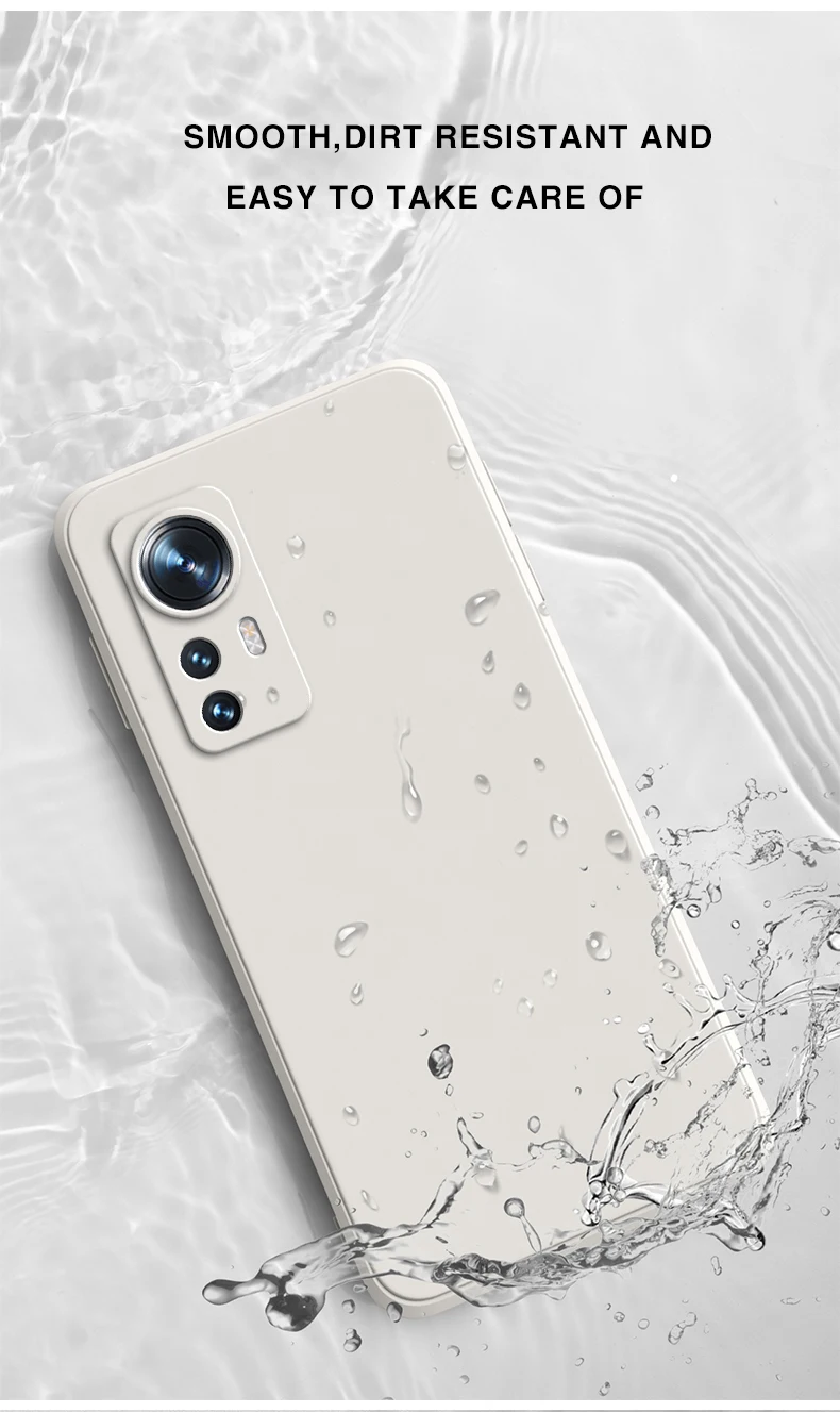 Luxury Cover for Xiaomi Mi 12 12S 12T Pro 12X Ultra Soft Square Liquid Silicone Mi 12 lite 5G Thin Lens Protection Square Case
