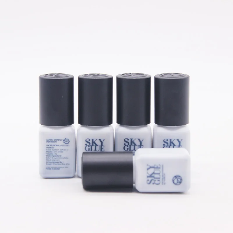 5ml Korean Original Sky Glue S Plus Black Red Blue White Cap Lash Adhesive Low Irritation Quick Drying Eyelash Extension Glue