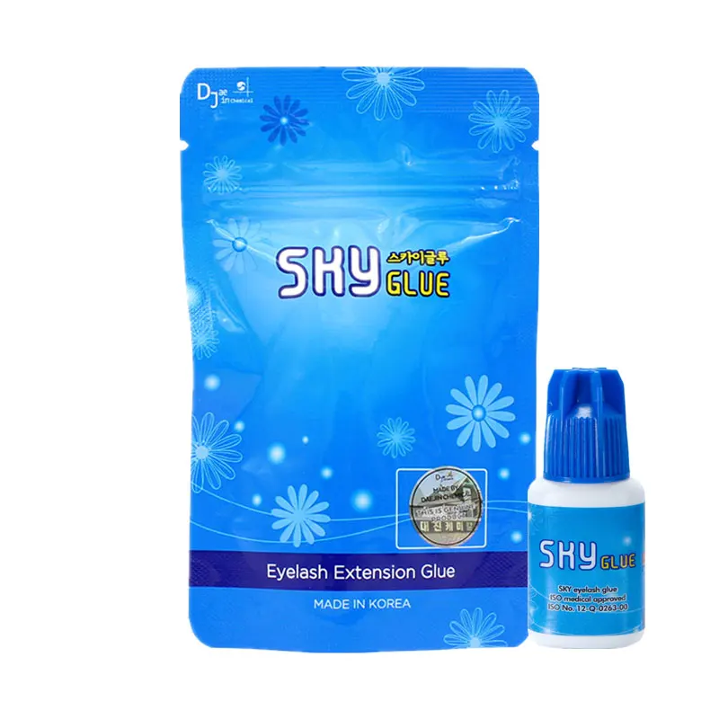 5ml Korean Original Sky Glue S Plus Black Red Blue White Cap Lash Adhesive Low Irritation Quick Drying Eyelash Extension Glue