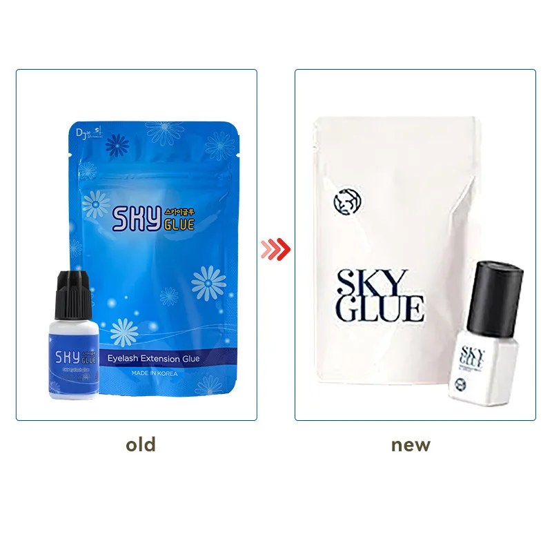 5ml Korean Original Sky Glue S Plus Black Red Blue White Cap Lash Adhesive Low Irritation Quick Drying Eyelash Extension Glue