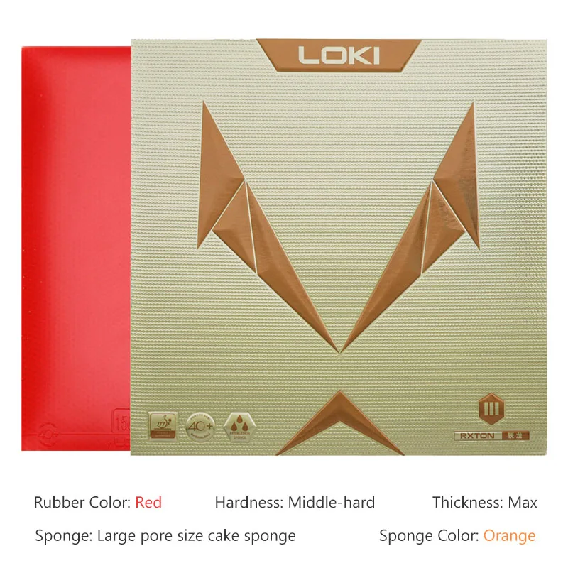 Original LOKI RXTON 1&3 Blue Pink Table Tennis Rubber Pimples-in Tacky Ping Pong Rubber with Powerful Elastic Sponge