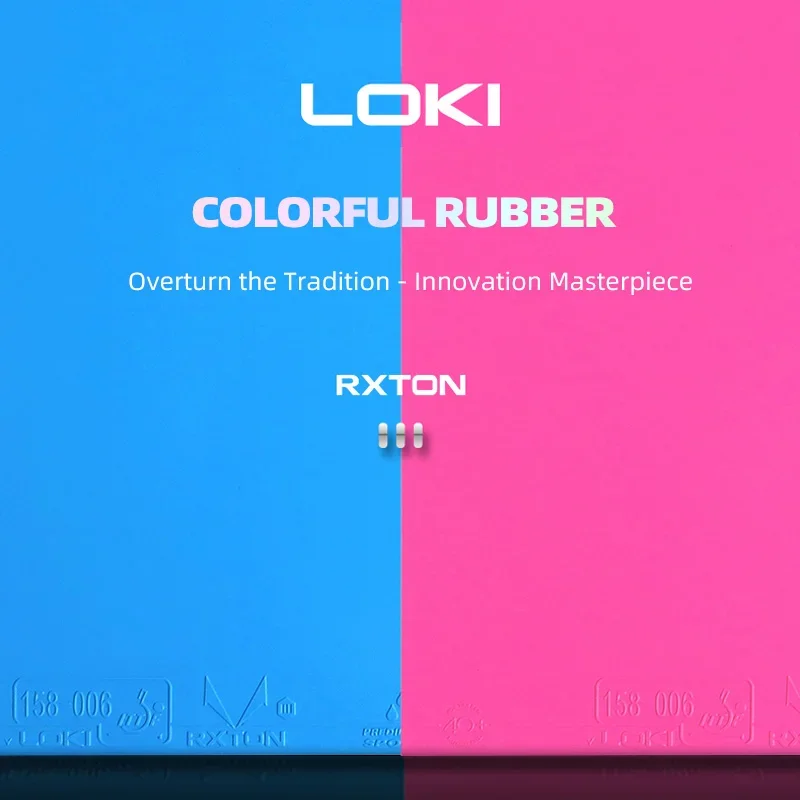 Original LOKI RXTON 1&3 Blue Pink Table Tennis Rubber Pimples-in Tacky Ping Pong Rubber with Powerful Elastic Sponge