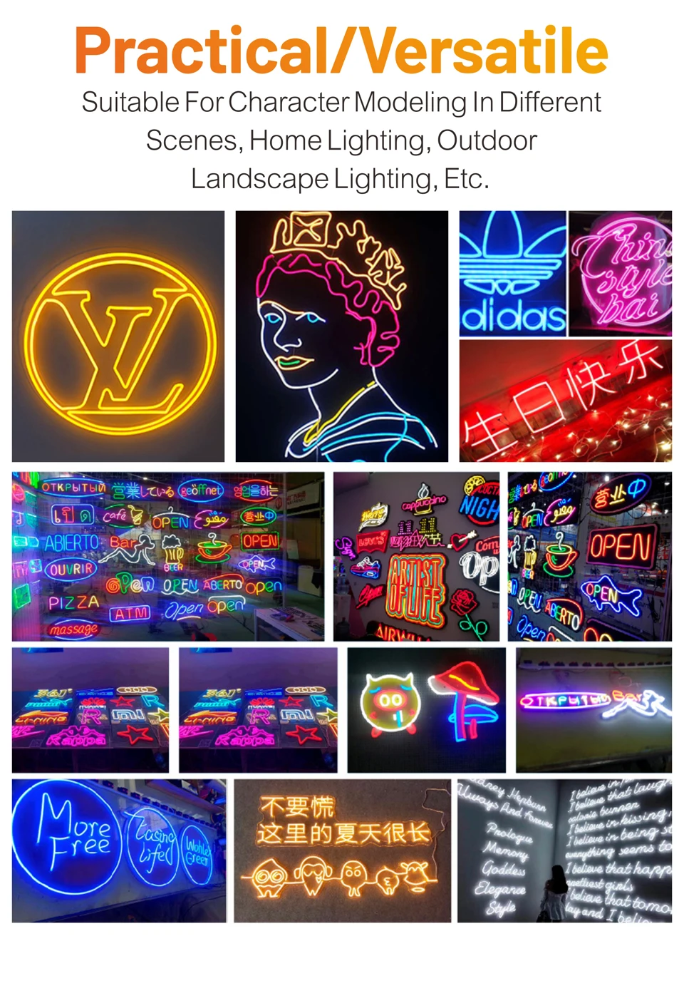 6/8mm 5M/Rolls DIY Separate Silicone Neon Strip 120Leds S-Bendable Newly Flexible Led Tape For LED Neon Sign Waterproof IP67
