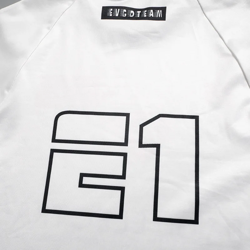 Moto Biker Printed Cyber Y2k White T-shirts Techwear Skinny Long Sleeve Women Crop Tops Gothic Punk Fashion Streetwear