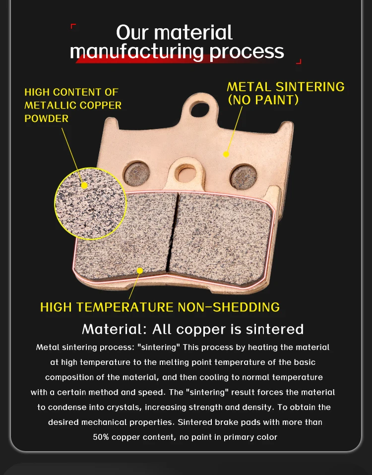 Mrrangt Motorcycle Metal sintering brake pad fit for Kawasaki NINJA250/300/400 Z250 Z300 NINJA400 Z800 Z900 Z900RS Z1000 Z1000R