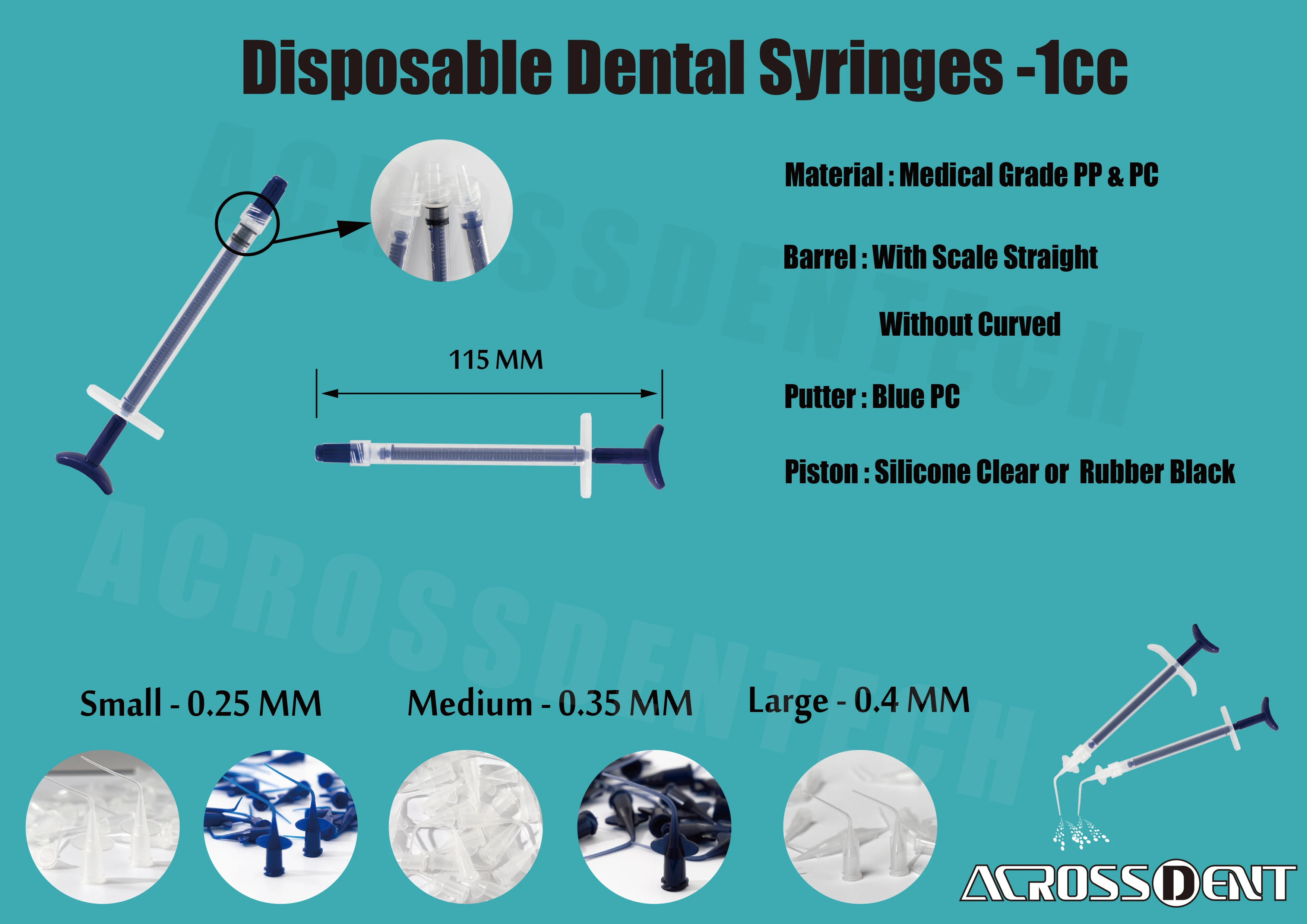 Dental Syringe Dentist Delivery Syringe Plastic Irrigation Syringe Dentristriy Material for Etching Gels paste composite sealer