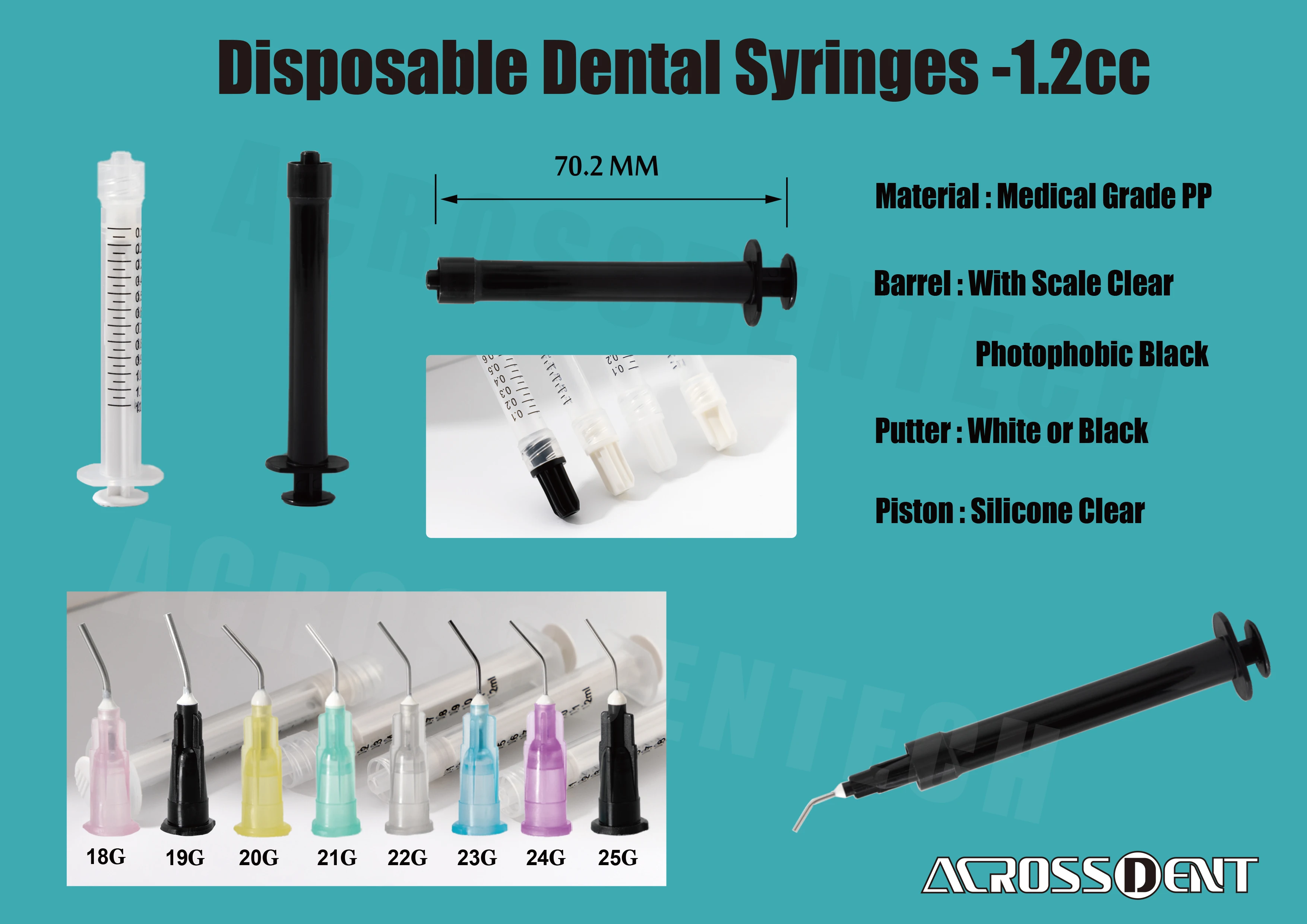 Dental Syringe Dentist Delivery Syringe Plastic Irrigation Syringe Dentristriy Material for Etching Gels paste composite sealer