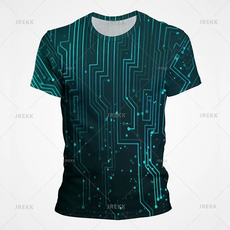 3D Motherboard CPU Processor Line Circuit Board Printing Tees Fashion Streetwear Graphic T-shirts Men Women Summer New T Shirt