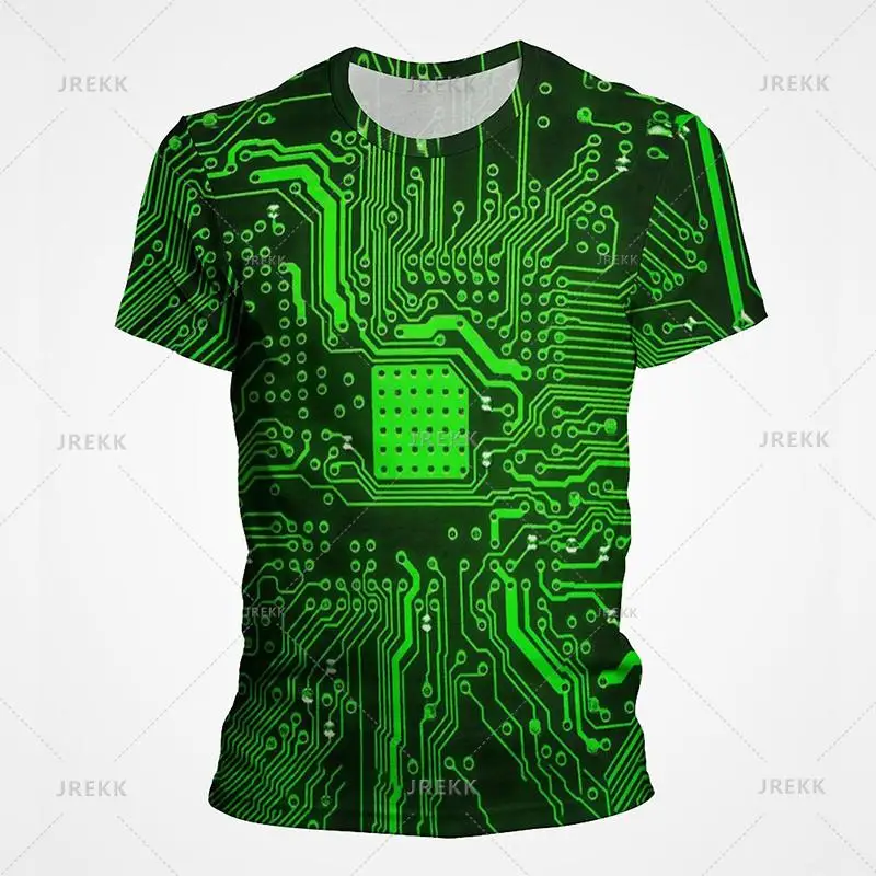 3D Motherboard CPU Processor Line Circuit Board Printing Tees Fashion Streetwear Graphic T-shirts Men Women Summer New T Shirt