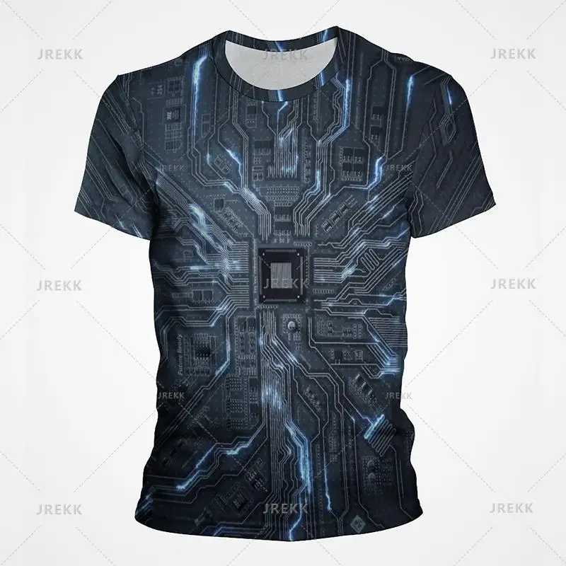3D Motherboard CPU Processor Line Circuit Board Printing Tees Fashion Streetwear Graphic T-shirts Men Women Summer New T Shirt