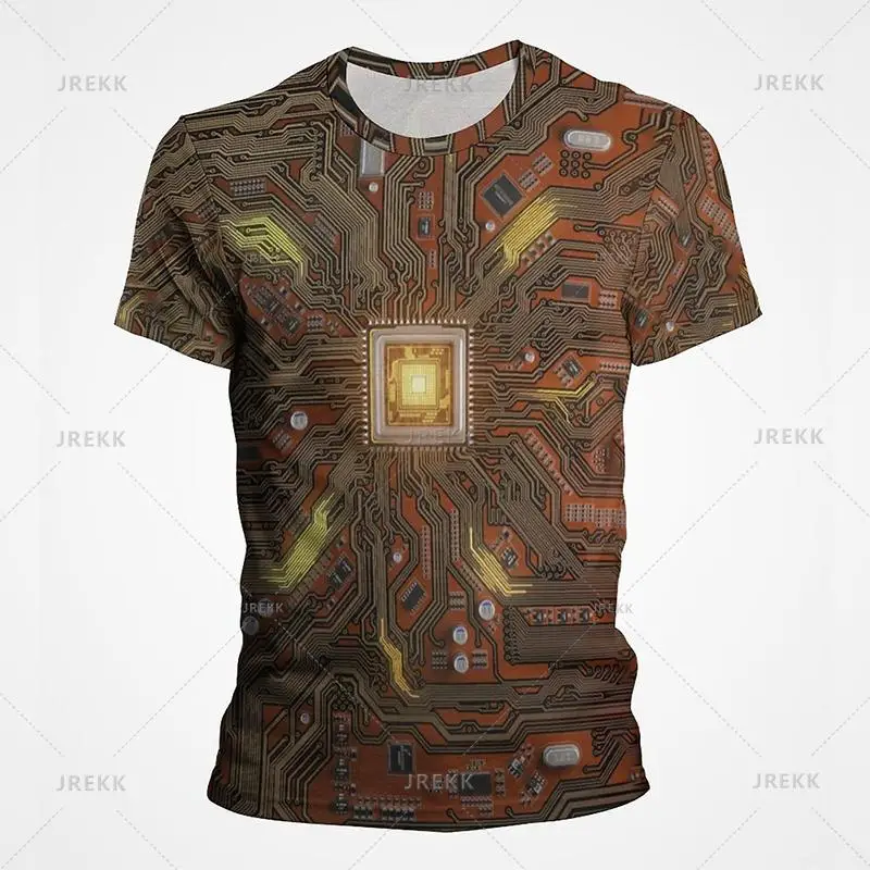 3D Motherboard CPU Processor Line Circuit Board Printing Tees Fashion Streetwear Graphic T-shirts Men Women Summer New T Shirt