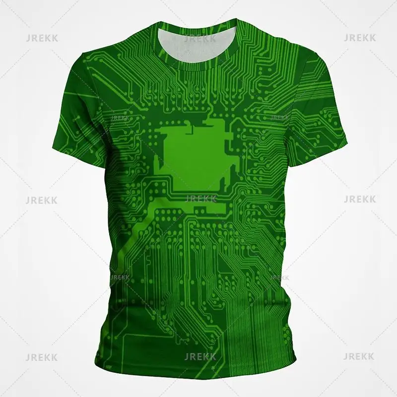 3D Motherboard CPU Processor Line Circuit Board Printing Tees Fashion Streetwear Graphic T-shirts Men Women Summer New T Shirt