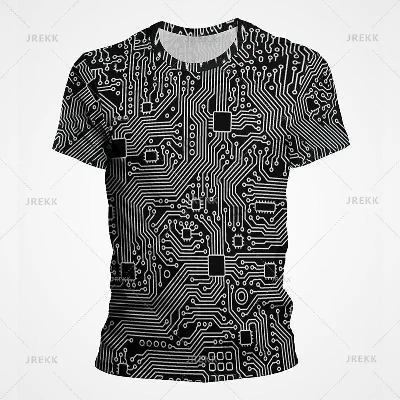 3D Motherboard CPU Processor Line Circuit Board Printing Tees Fashion Streetwear Graphic T-shirts Men Women Summer New T Shirt