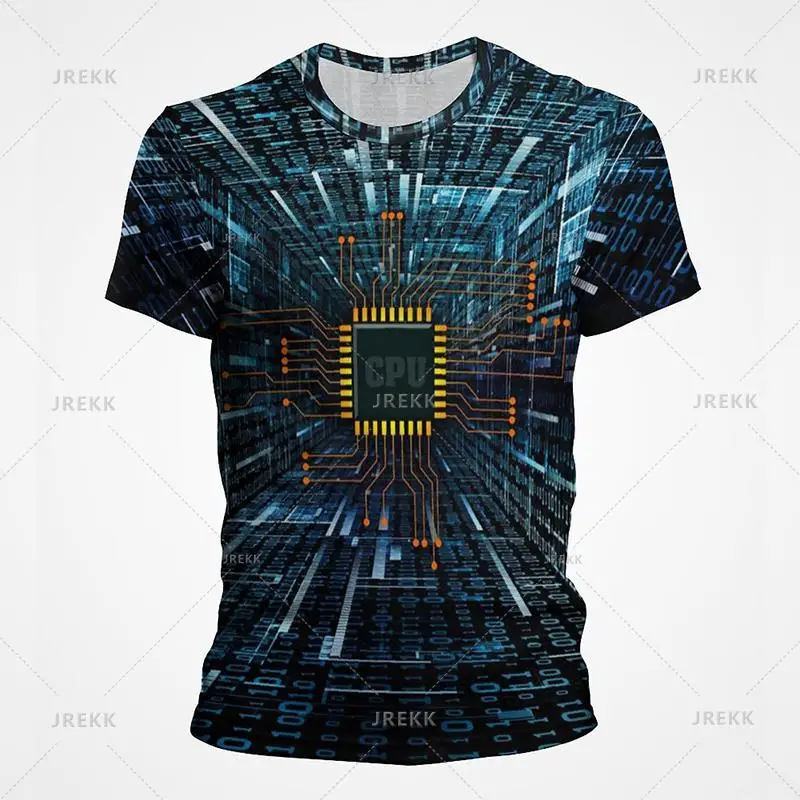 3D Motherboard CPU Processor Line Circuit Board Printing Tees Fashion Streetwear Graphic T-shirts Men Women Summer New T Shirt