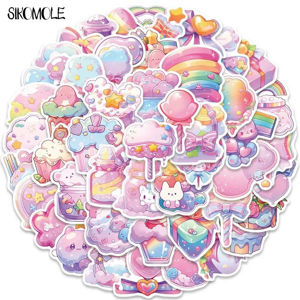 10/30/50PCS Cartoon Pink Cute Candy Item Stickers Kawaii DIY Travel Luggage Guitar Fridge Laptop Graffiti Sticker Kids Decals