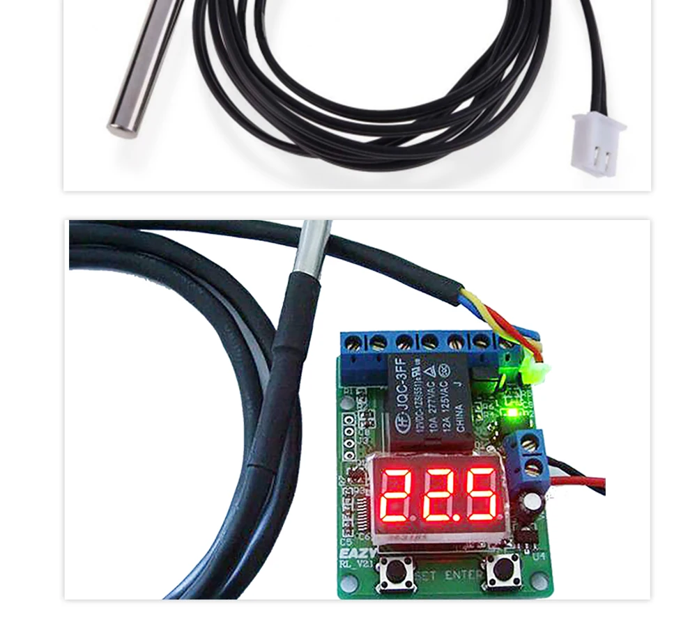 DS18b20 Stainless Steel Waterproof 1/2/3m Thread Temperature Probe Temperature Sensor 18B20 Cable For Arduino