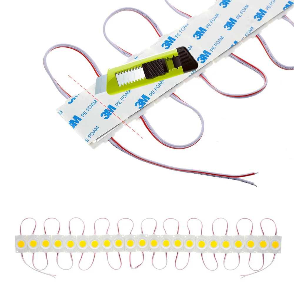 LED Module 12V COB Light Advertisement Design Sign Backlight Shop Banner Waterproof IP65 White Red Green Blue Yellow Pink 10pcs