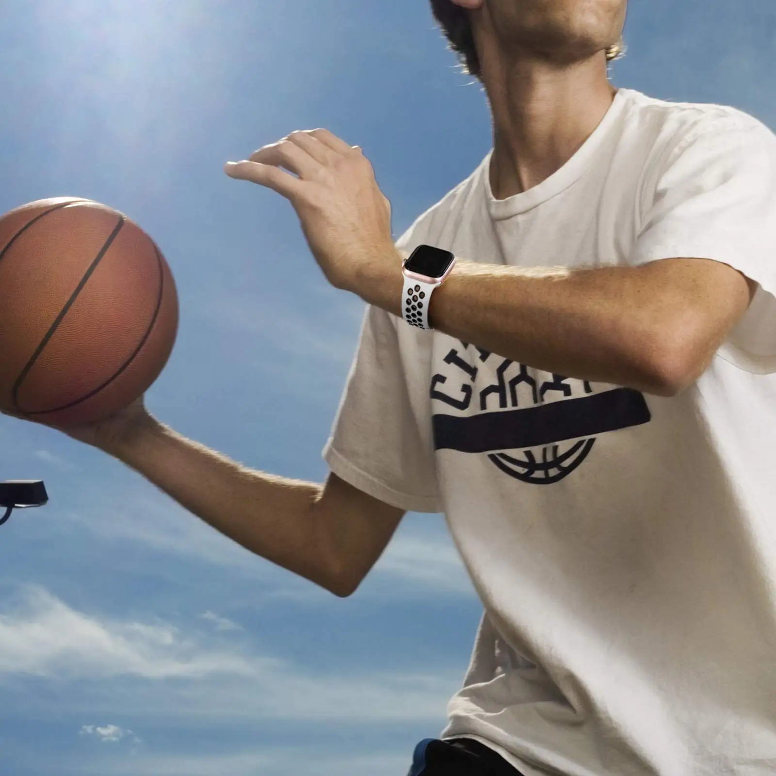 Silicone Breathable Strap for Apple Watch 7 8 45mm 41mm 40 44 38 42mm for Nike Sport Band iWatch Serie SE 6 Ultra 49mm Bracelet