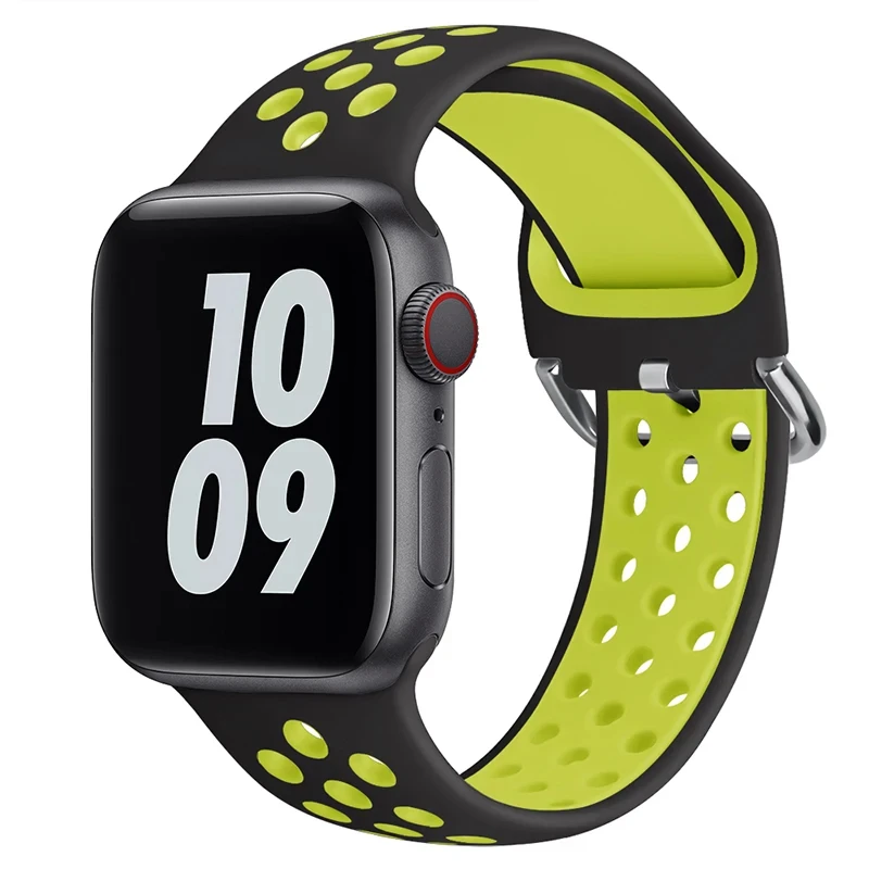 Silicone Breathable Strap for Apple Watch 7 8 45mm 41mm 40 44 38 42mm for Nike Sport Band iWatch Serie SE 6 Ultra 49mm Bracelet