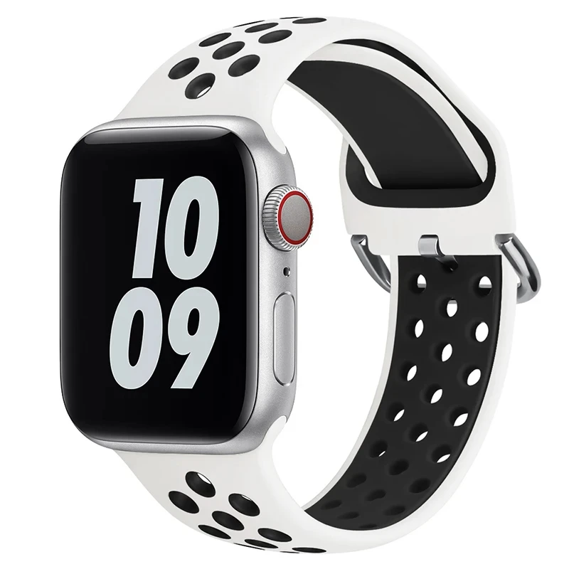 Silicone Breathable Strap for Apple Watch 7 8 45mm 41mm 40 44 38 42mm for Nike Sport Band iWatch Serie SE 6 Ultra 49mm Bracelet