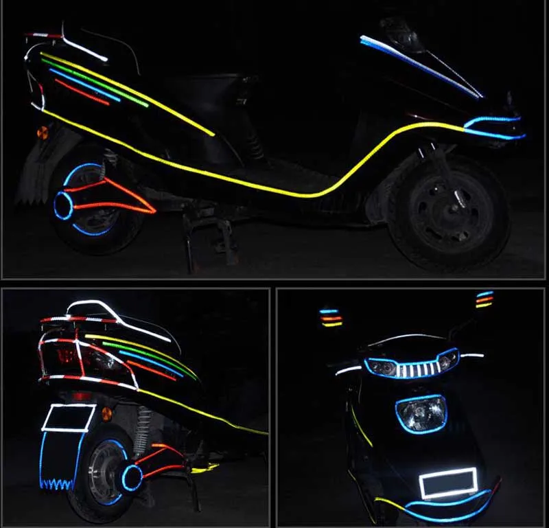 1cm*8m Reflective Tapes 9 Colors Reflectors Warning Tape Night Safety Sticker White Blue Red Yellow Orange Green For Bicycle Car