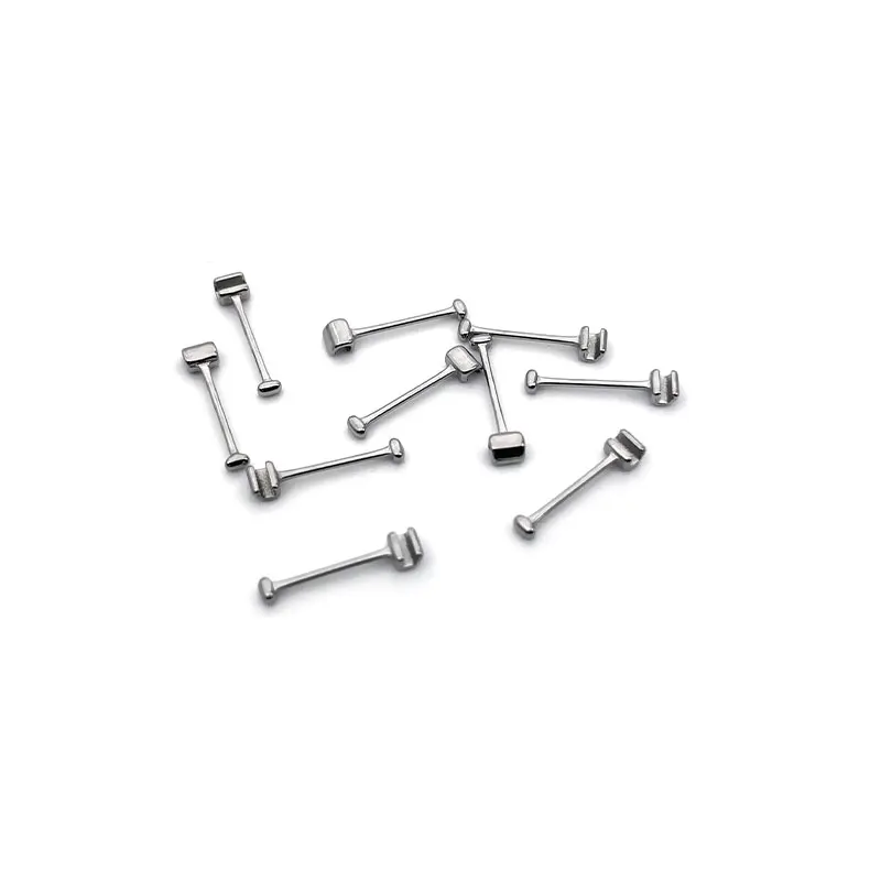 50Pcs Orthodontic Crimpable Lingual Button Sliding Ball/T Hooks Crimpable Stop Locks Removable/Activity Fixed on Archwires Brace