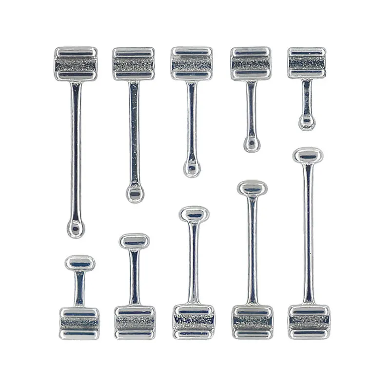 50Pcs Orthodontic Crimpable Lingual Button Sliding Ball/T Hooks Crimpable Stop Locks Removable/Activity Fixed on Archwires Brace