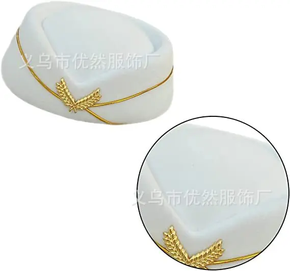 Stewardess Hat Lady Cap Beret Hat Front Desk Ceremonial Hat Snare Drum B British Stage Performance Hat