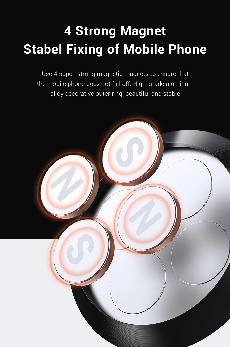 TOPK Magnetic Phone Holder for Car Air Vent Magnetic Phone Mount for Car,Car Phone Holder Mount for Cell Phones and Mini Tablets