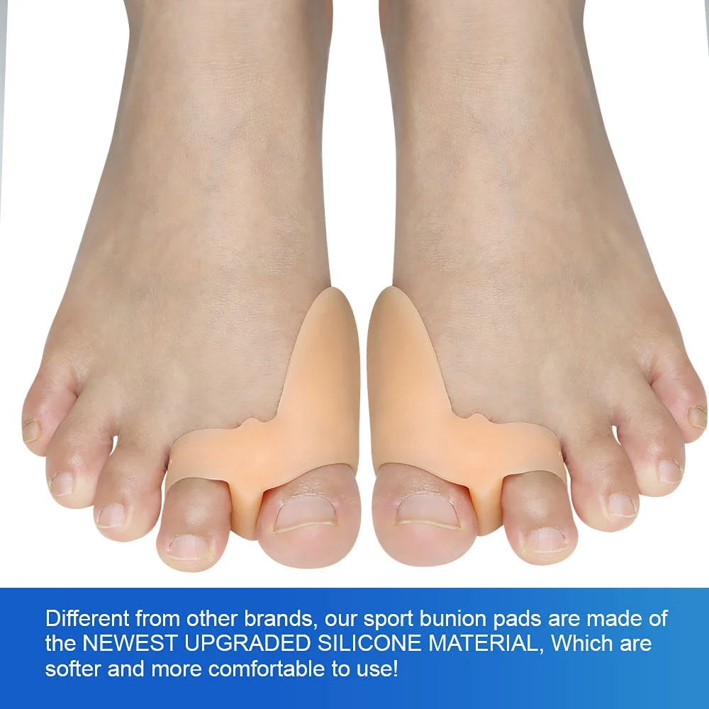 Pexmen 2Pcs/Pair Gel Bunion Corrector Toe Separator Spacer Toe Straighter for Hallux Valgus Blisters Overlapping and Hammer Toe