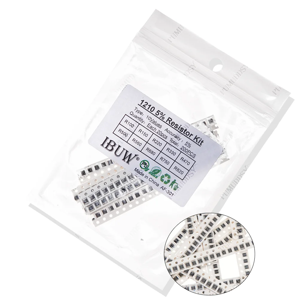 200pcs 660pcs 720pcs 4000pcs 0402 0603 0805 1206 1210 2512 smd resistor kit igmopnrq assorted kit 10k 100k 1k 1r 100r 220r 1% 5%