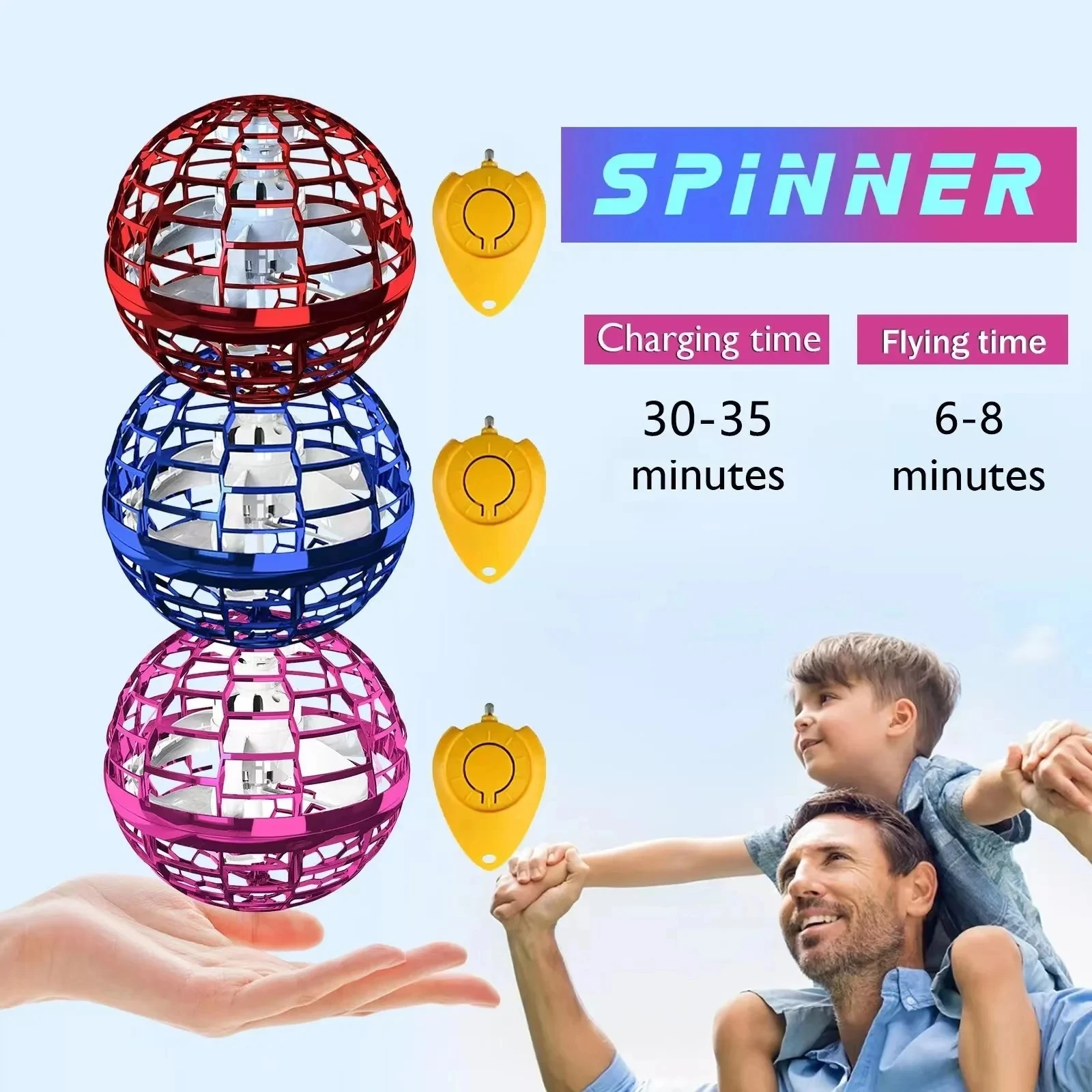 Flying Ball Boomerang Flyorb Magic With LED Lights Drone Hover Ball Fly Nova Orb Flying Spinner Fidget Toys Children Family Gift