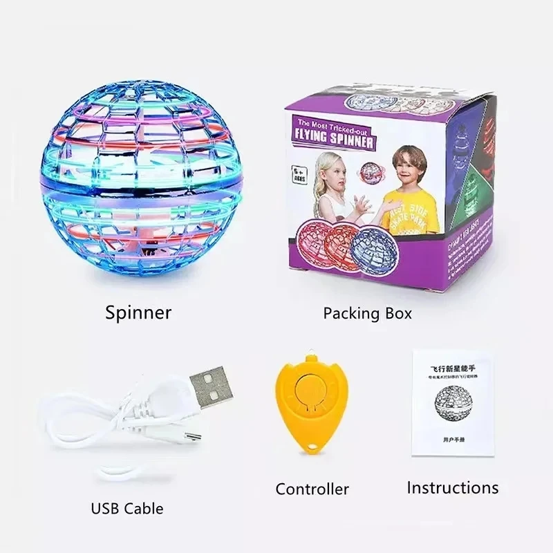 Flying Ball Boomerang Flyorb Magic With LED Lights Drone Hover Ball Fly Nova Orb Flying Spinner Fidget Toys Children Family Gift