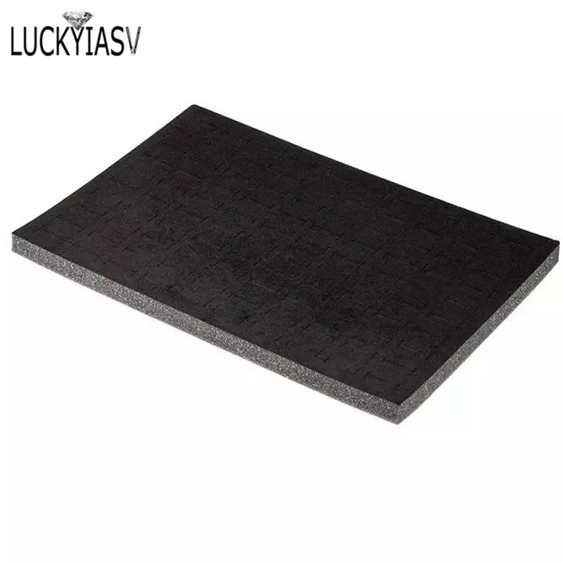 1 Pc Jewelry Foam Tray DIY Inserts Liners Grey/Black Velvet Jewellery Rings Bracelet Watch Showed Case Earrings Hole Tray