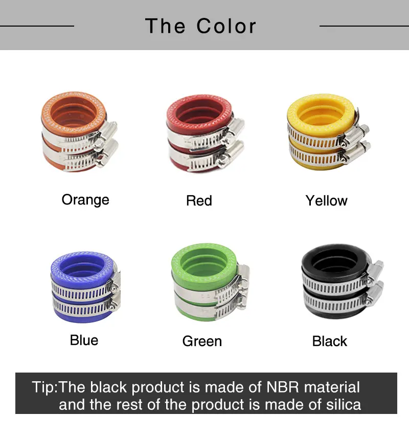 ZSDTRP 35 40 45 50 55mm Motorcycle Carburetor Rubber Adapter Inlet Intake Pipe For MIKUNI KEIHIN KOSO PWK Carburetor Accessory