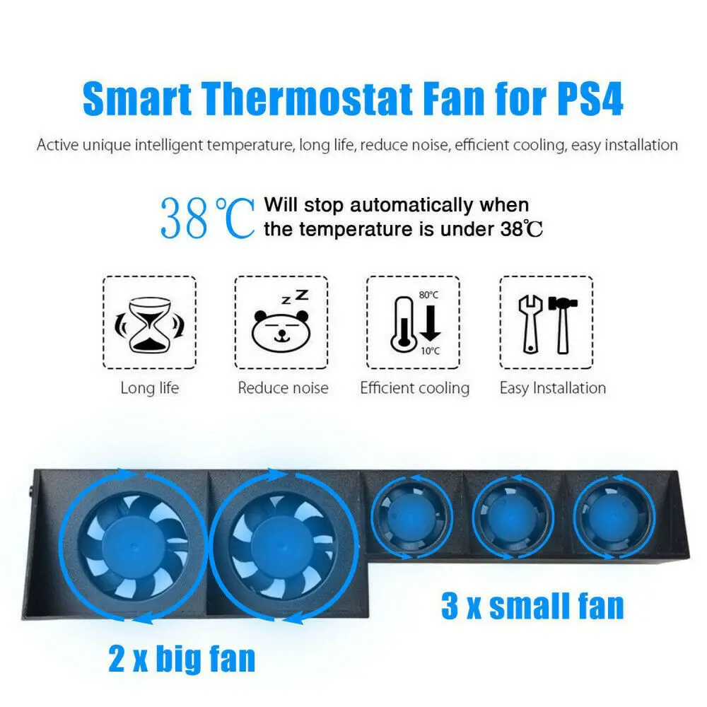 Base Fan Stand For Sony PS4 Pro Slim Game Console Play Station Playstation PS 4 Cooling Support Cooler Accessories Holder Gaming