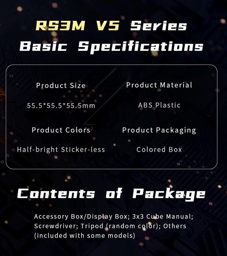 [Picube] MoYu RS3M V5 3x3x3 Magnetic Magic Cube Professional Cubo Magic Speed 3x3 Cube RS3M Moyu Cubing Puzzle Toys