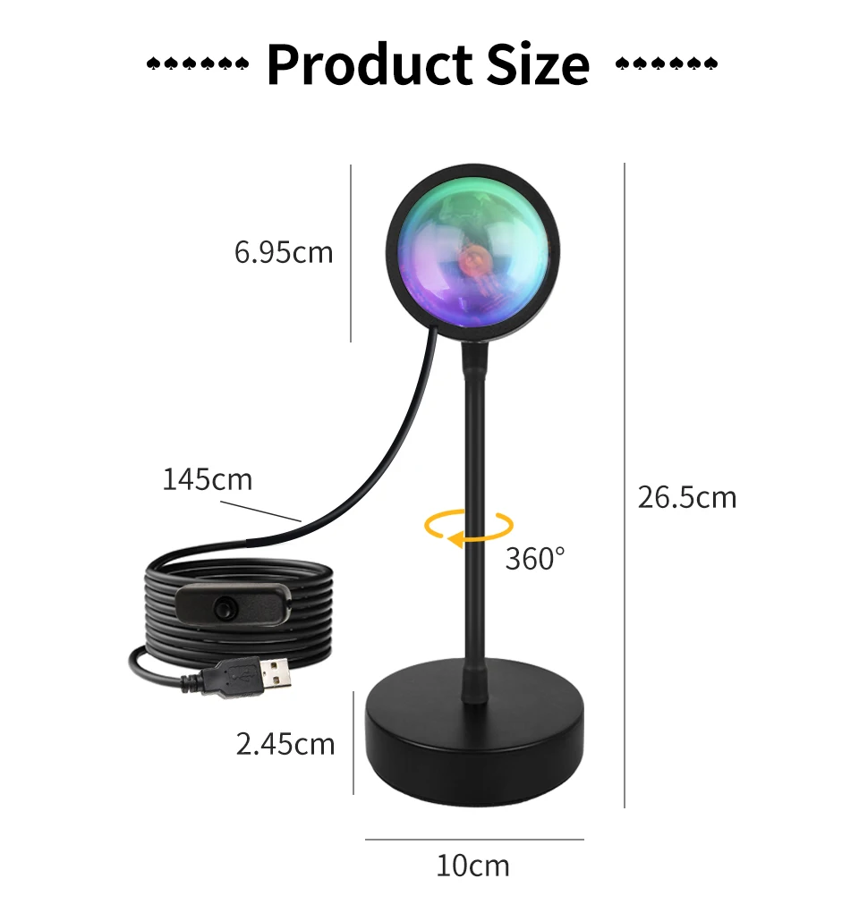 Smart Sunset Lamp Tuya LED Night Ligh USB RGB Smart Life APP Remote Projection For Room Decoration Photography Festival Birth