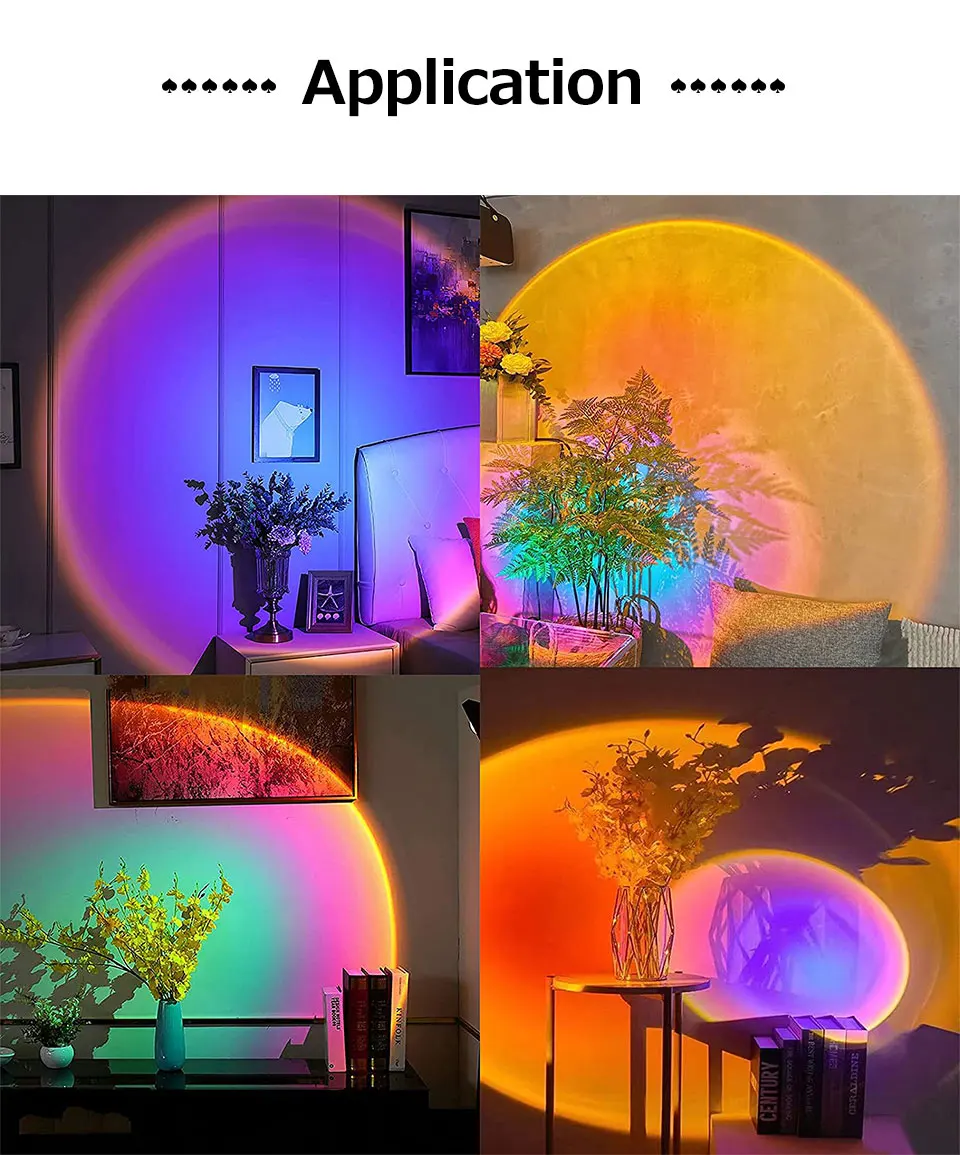 Smart Sunset Lamp Tuya LED Night Ligh USB RGB Smart Life APP Remote Projection For Room Decoration Photography Festival Birth